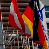 European flags.
