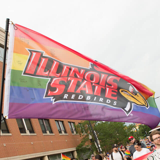 An ISU-branded pride flag.