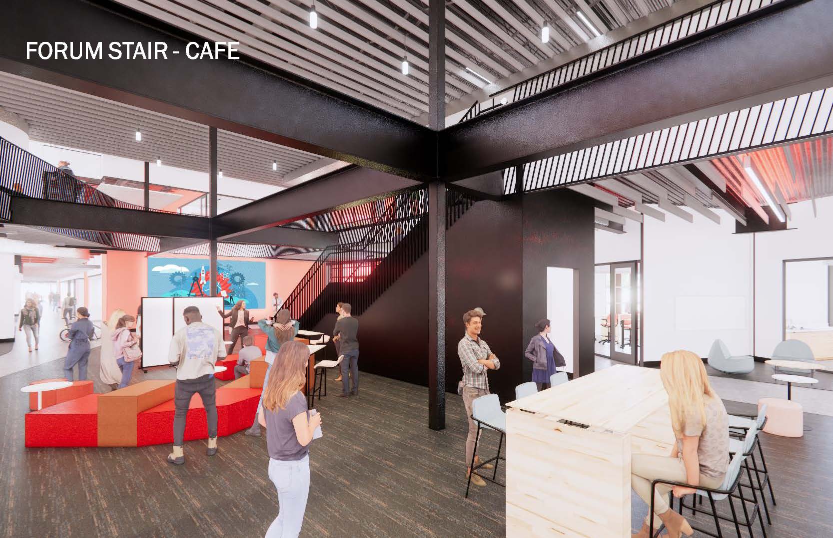 Rendering of the engineering building lobby