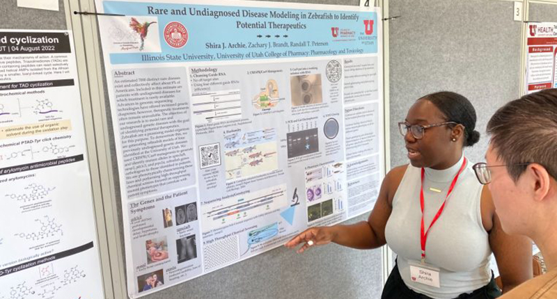 Shira Archie presents research from her summer internship at the University of Utah School of Medicine.